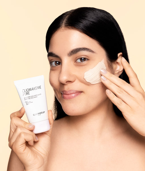 cliomakeup-cliomakeme-pure-maschera-viso-purificante-calmante-levigante-micro-esfoliante-pori-dilatati-pelle-mista-grassa-argila-lavanda-acido-gluconico
